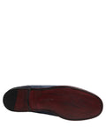 Chaussures mocassins en cuir de daim bleu Dolce & Gabbana, loafers élégants pour homme, vue de face.