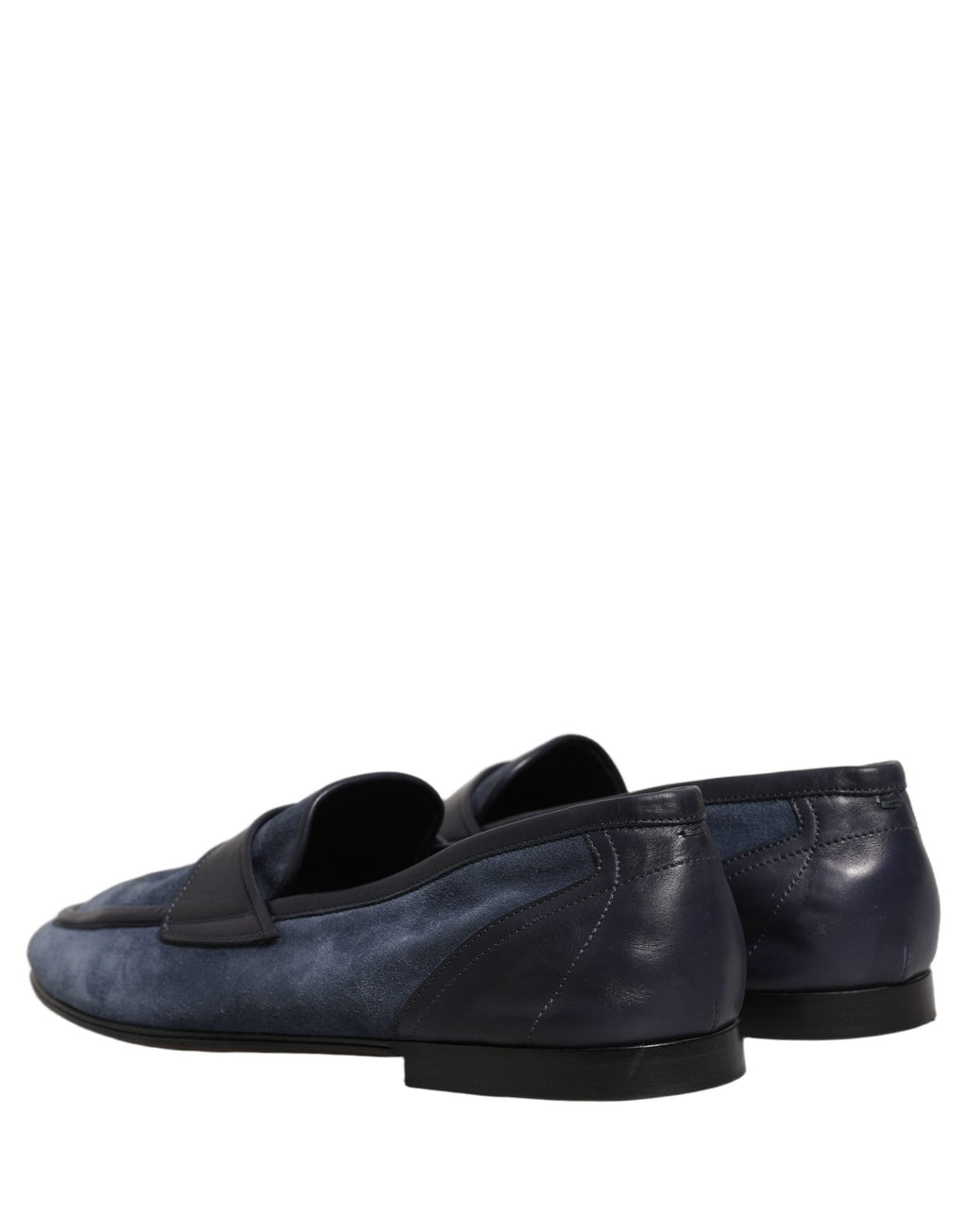 Chaussures mocassins en cuir daim bleu Dolce & Gabbana, style loafers élégants pour homme.