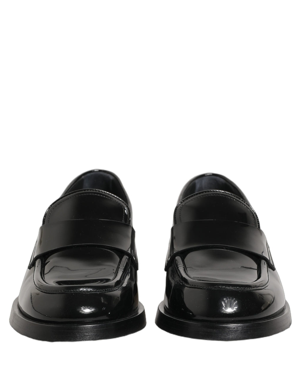 Chaussures mocassins formels en cuir noir Dolce & Gabbana pour hommes, élégantes et sophistiquées.