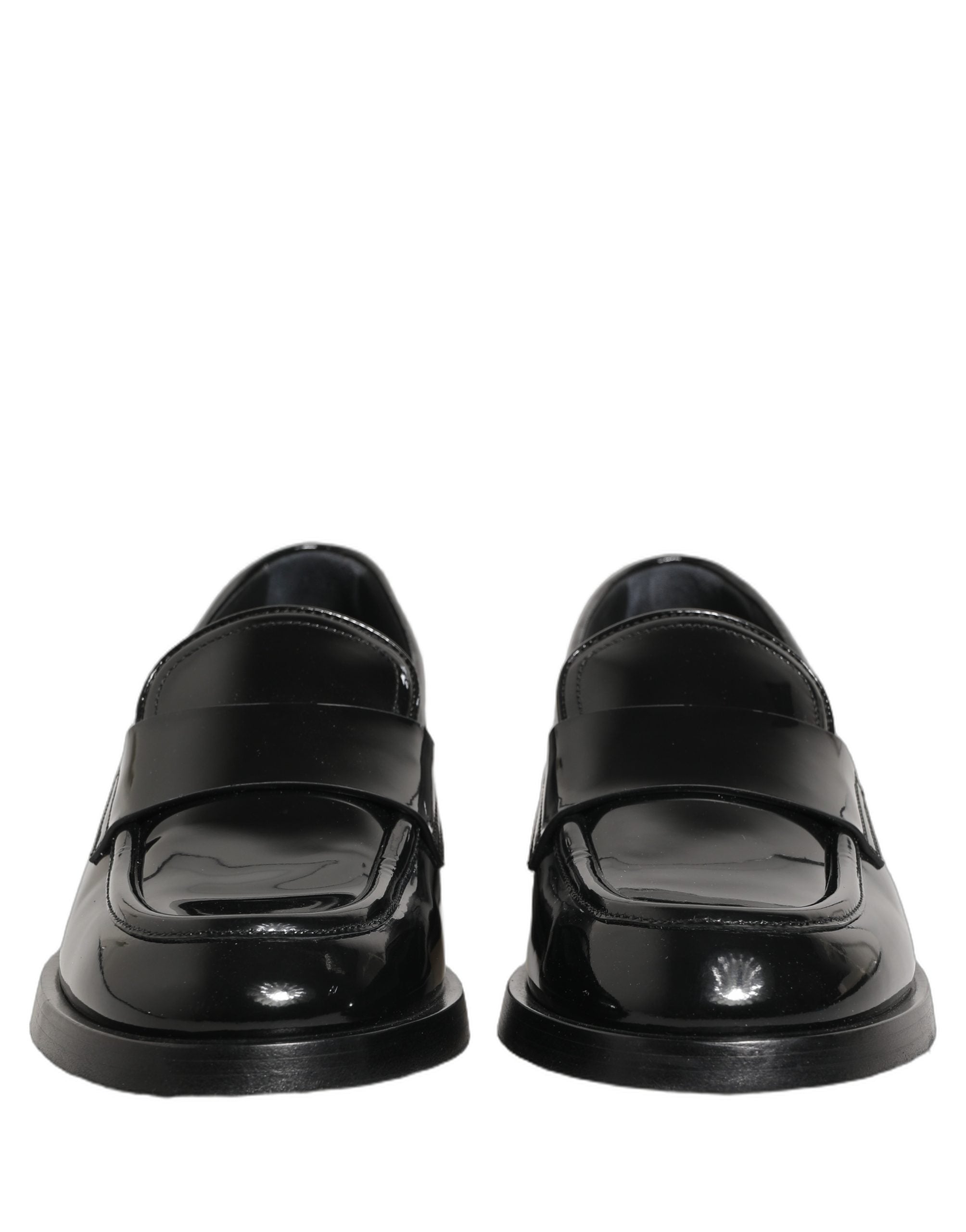Chaussures mocassins formels en cuir noir Dolce & Gabbana pour hommes, élégantes et sophistiquées.