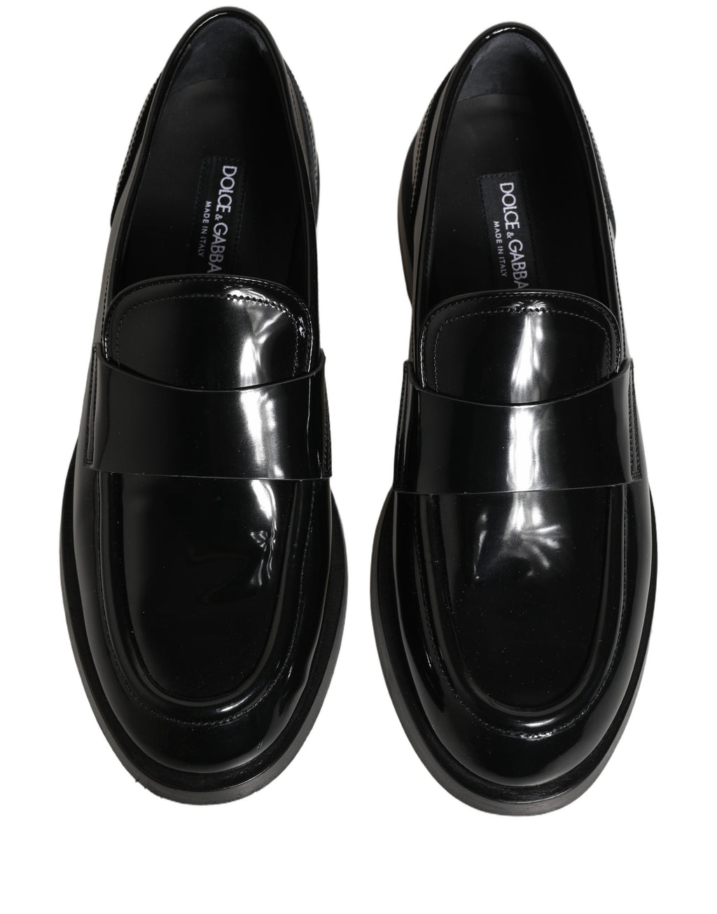 Chaussures mocassins habillées en cuir noir pour homme de la marque Dolce & Gabbana, élégantes et sophistiquées.