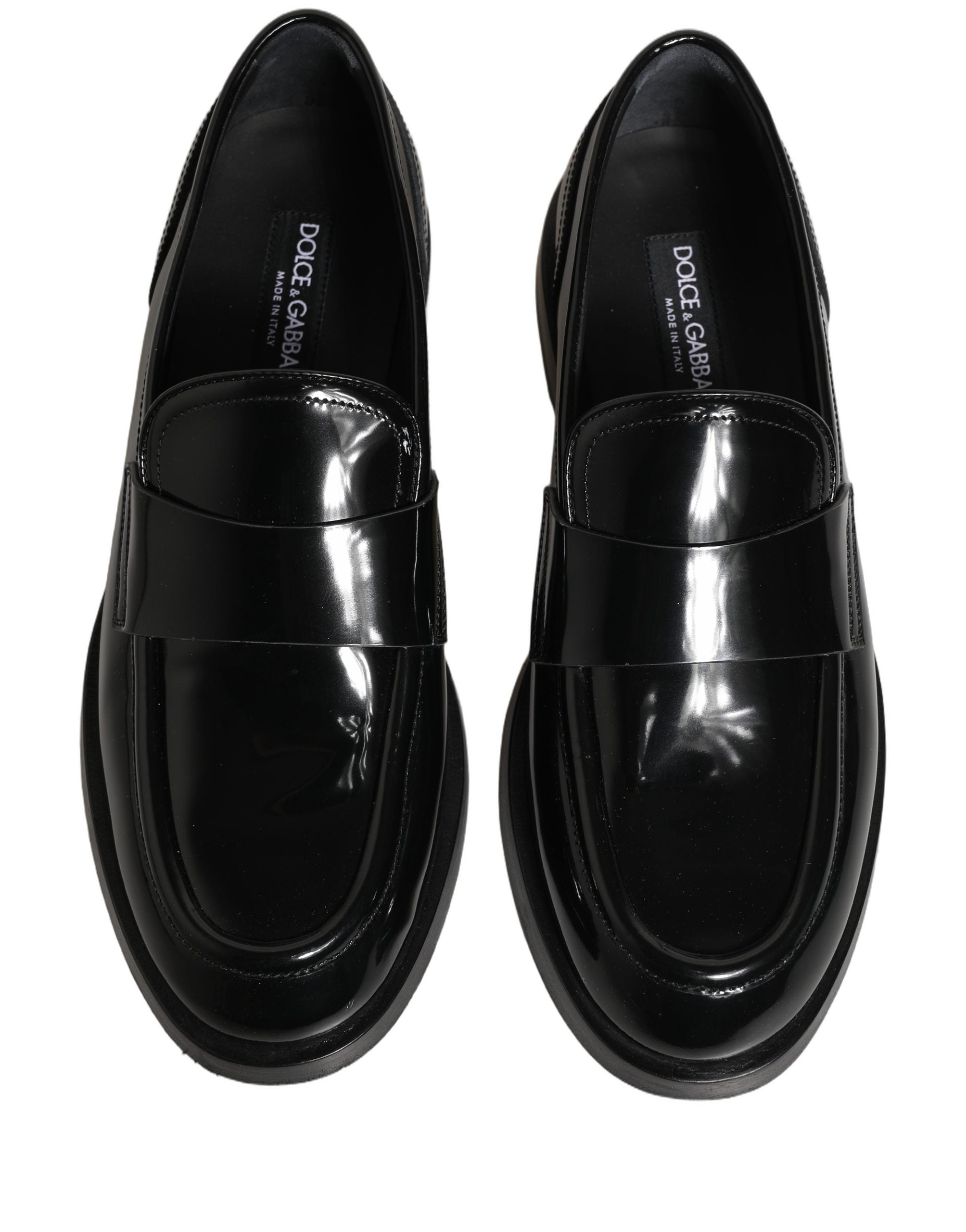 Chaussures mocassins habillées en cuir noir pour homme de la marque Dolce & Gabbana, élégantes et sophistiquées.