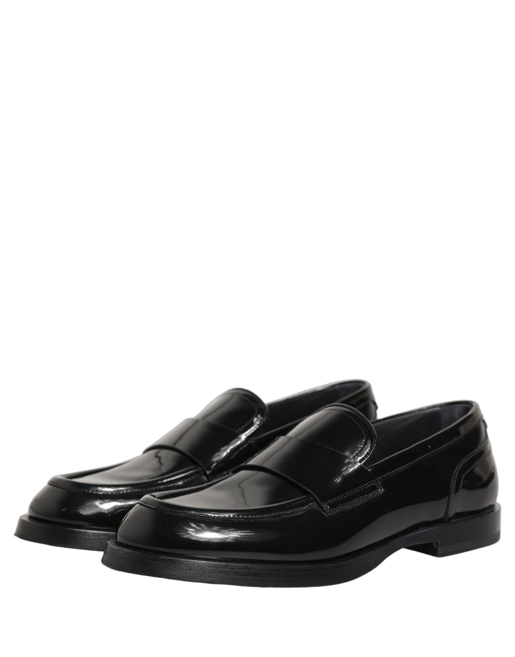 Chaussures mocassins en cuir noir pour homme de Dolce & Gabbana, élégantes et formelles, avec finition en cuir lisse.