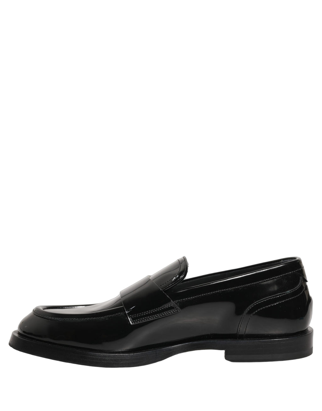 Chaussures mocassins formels en cuir noir Dolce & Gabbana pour hommes, design élégant et sophistiqué.