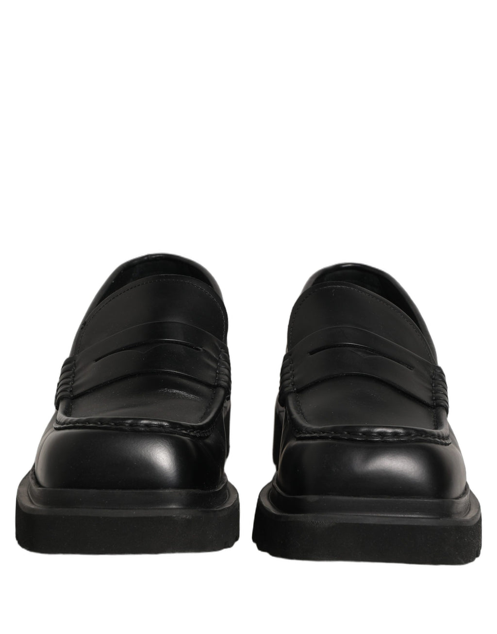 Chaussures mocassins pour homme Dolce & Gabbana en cuir de veau noir, élégantes et classiques pour dressing formel.