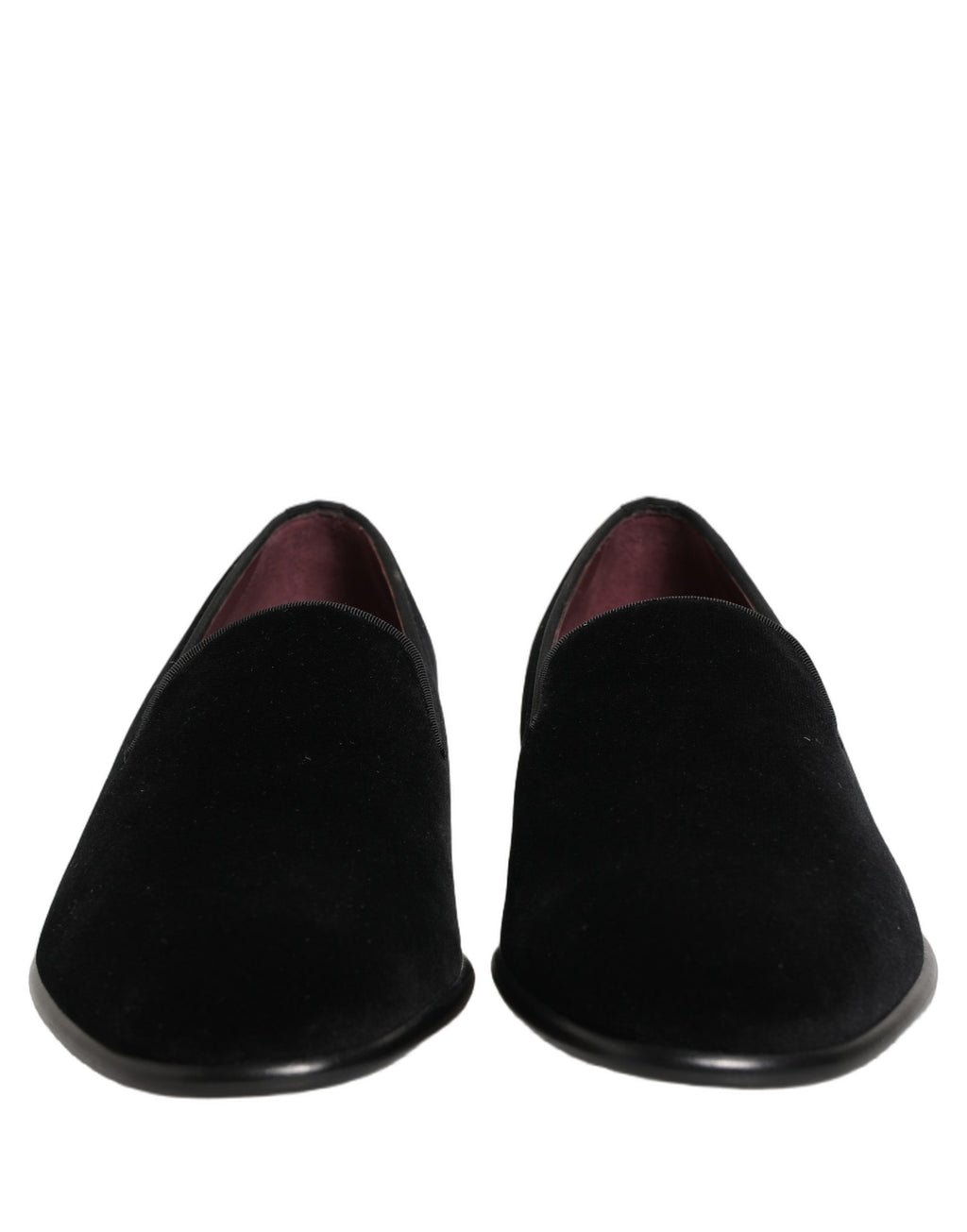 Mocassins noirs en velours de luxe Dolce & Gabbana pour hommes, chaussures formelles élégantes et sophistiquées.