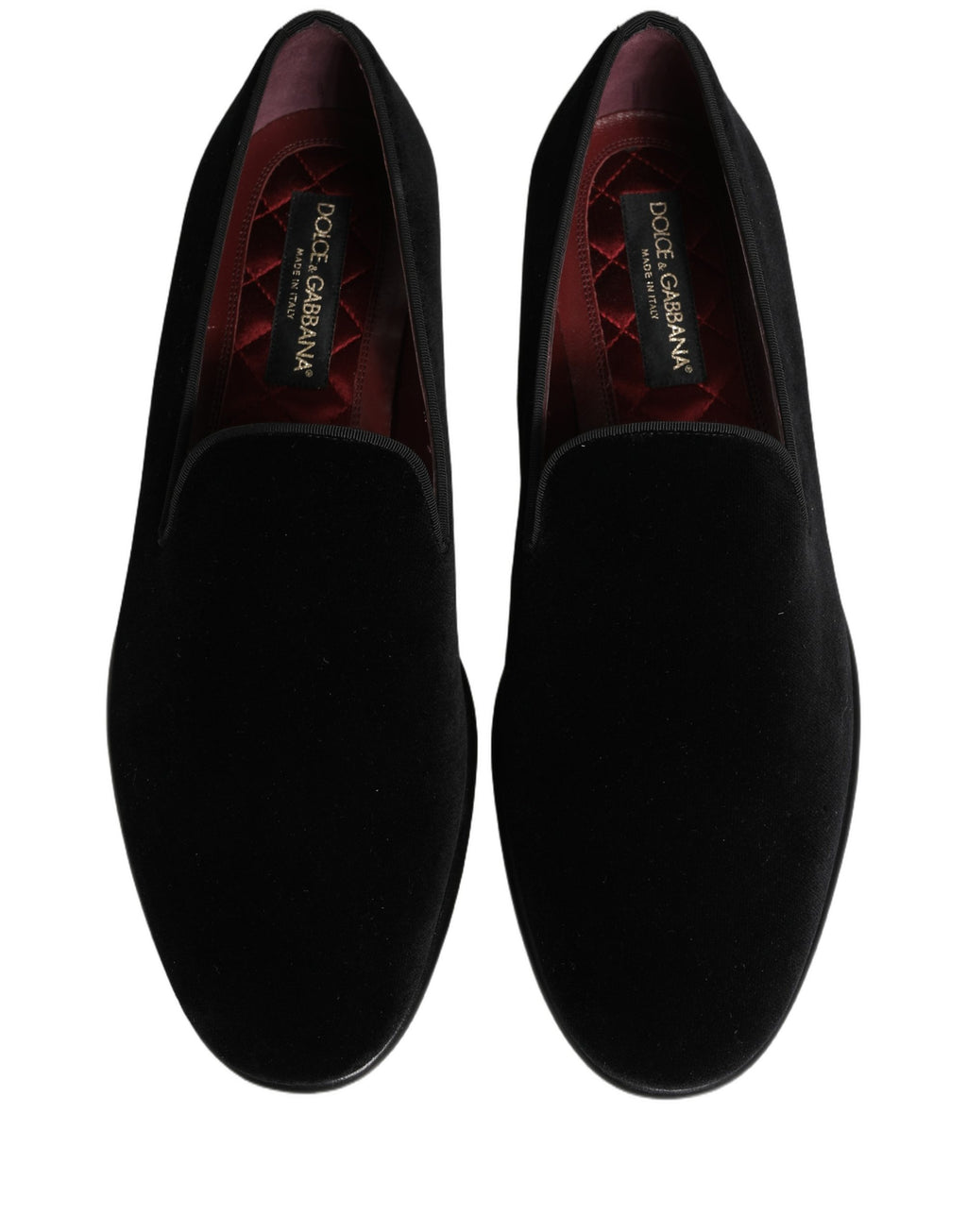 Chaussures formelles en velours noir de Dolce & Gabbana pour hommes, mocassins élégants pour occasion spéciale.