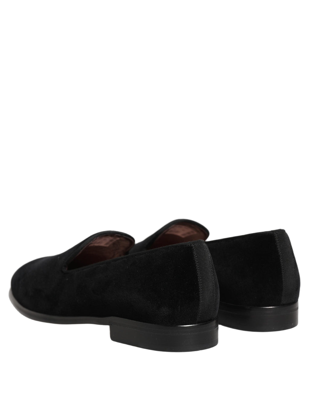 Chaussures habillées en velours noir Dolce & Gabbana pour homme, loafers élégants pour occasions formelles.