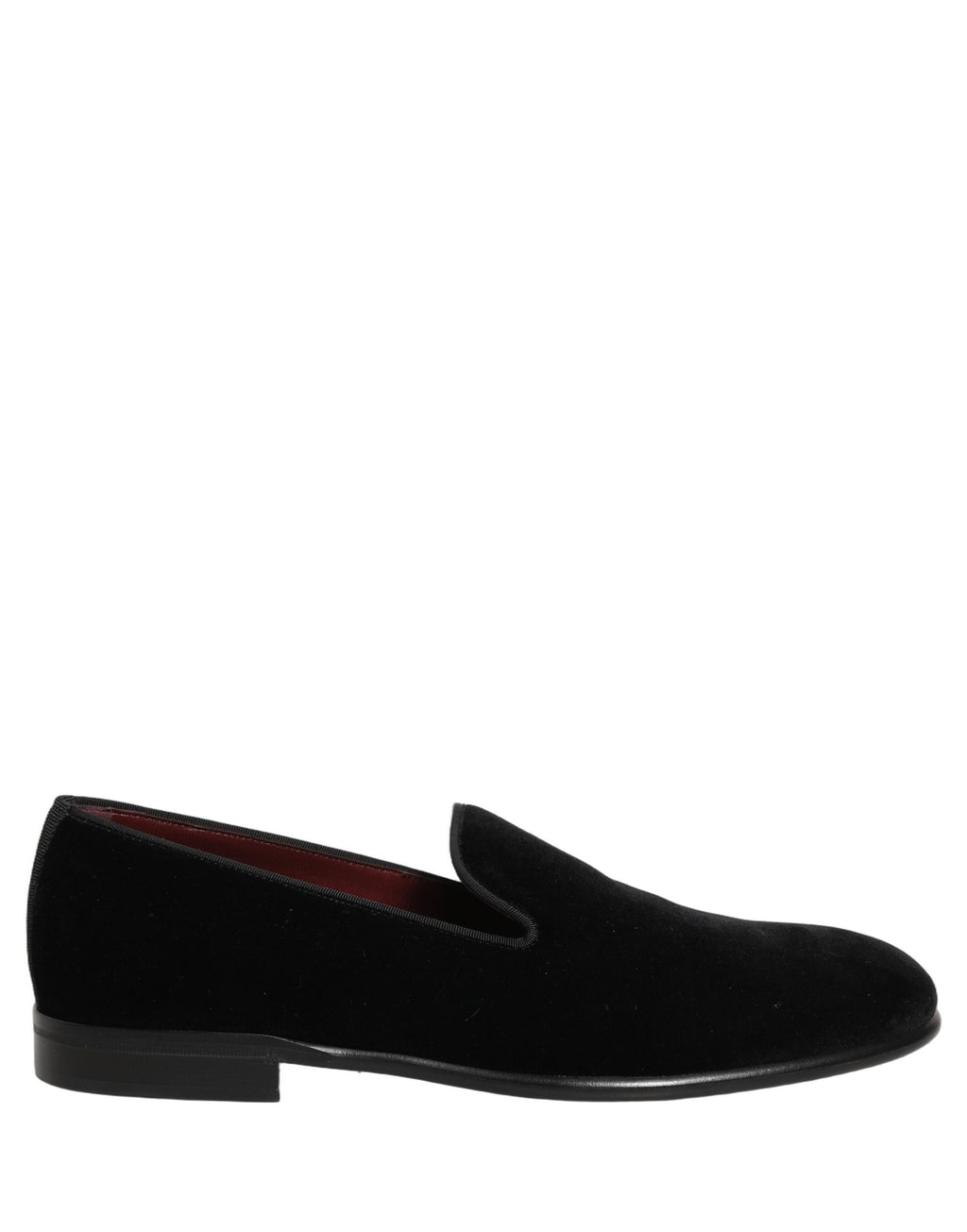 Chaussures formelles pour hommes Dolce & Gabbana en velours noir, loafers élégants pour dressing sophistiqué.