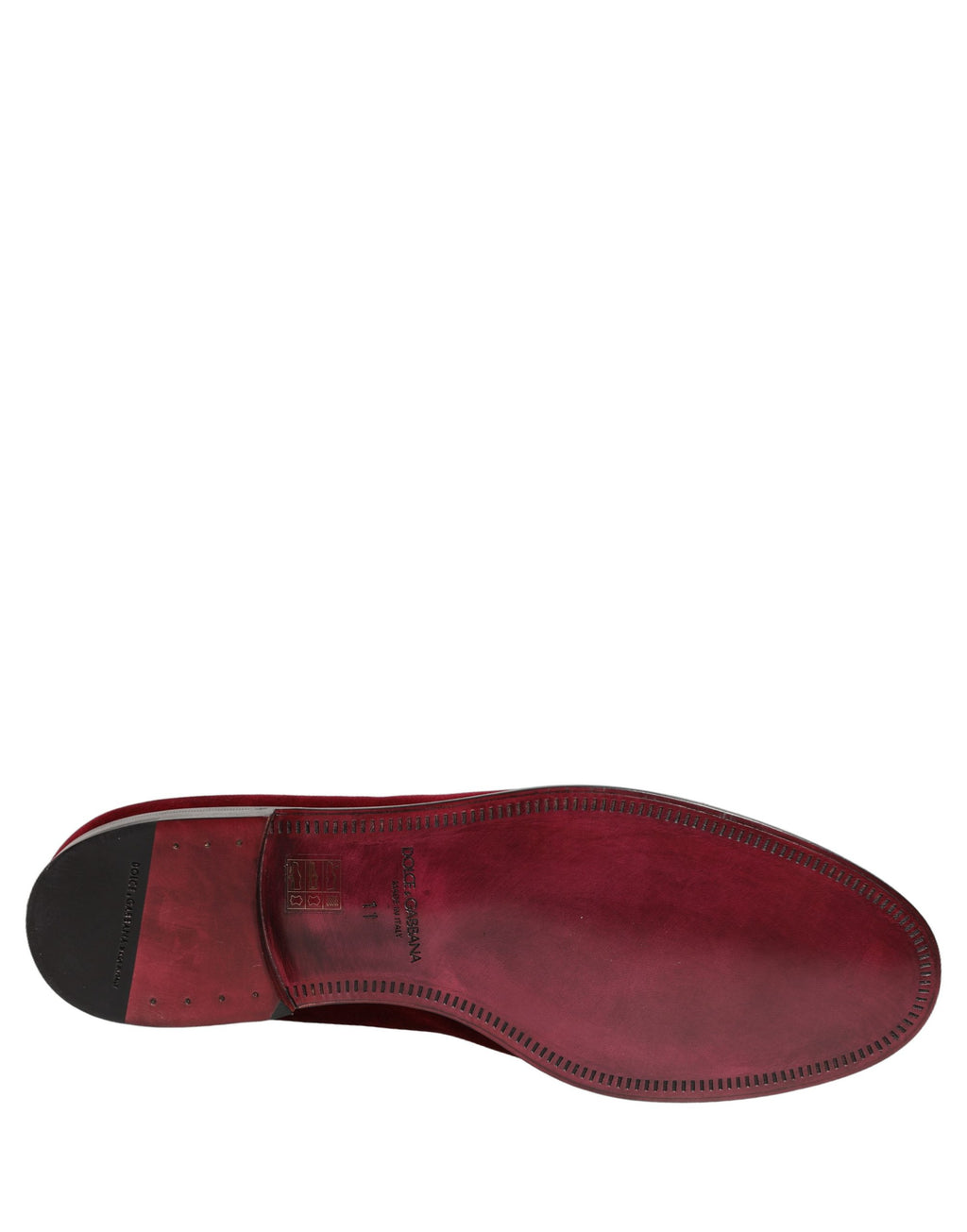 Dolce & Gabbana Bordeauxrote Samt-Slipper für Herren
