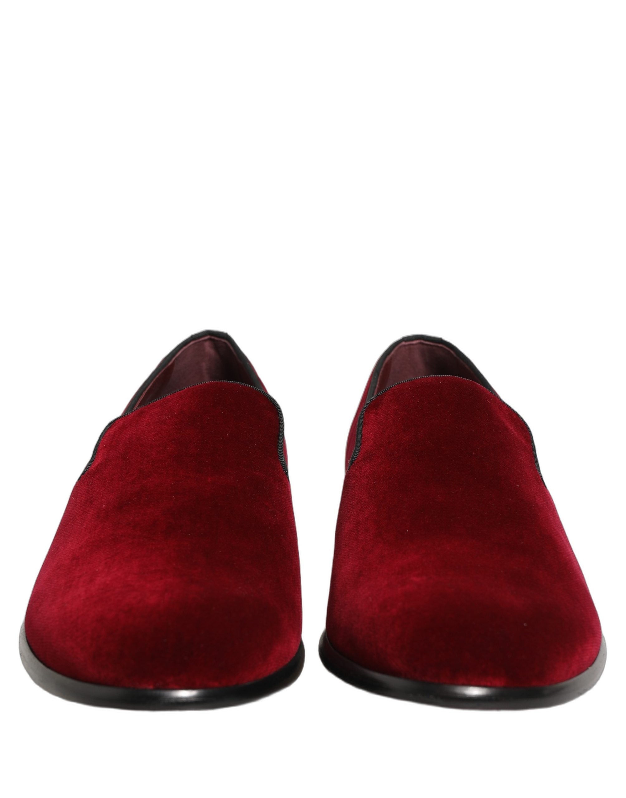 Dolce & Gabbana Bordeauxrote Samt-Slipper für Herren