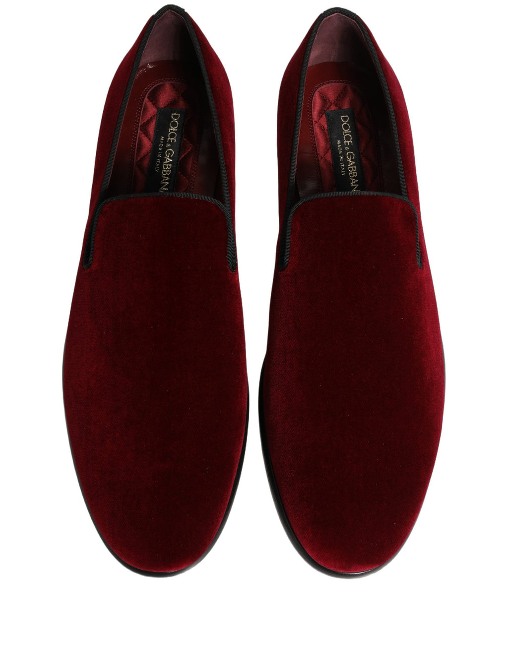 Dolce & Gabbana Bordeauxrote Samt-Slipper für Herren