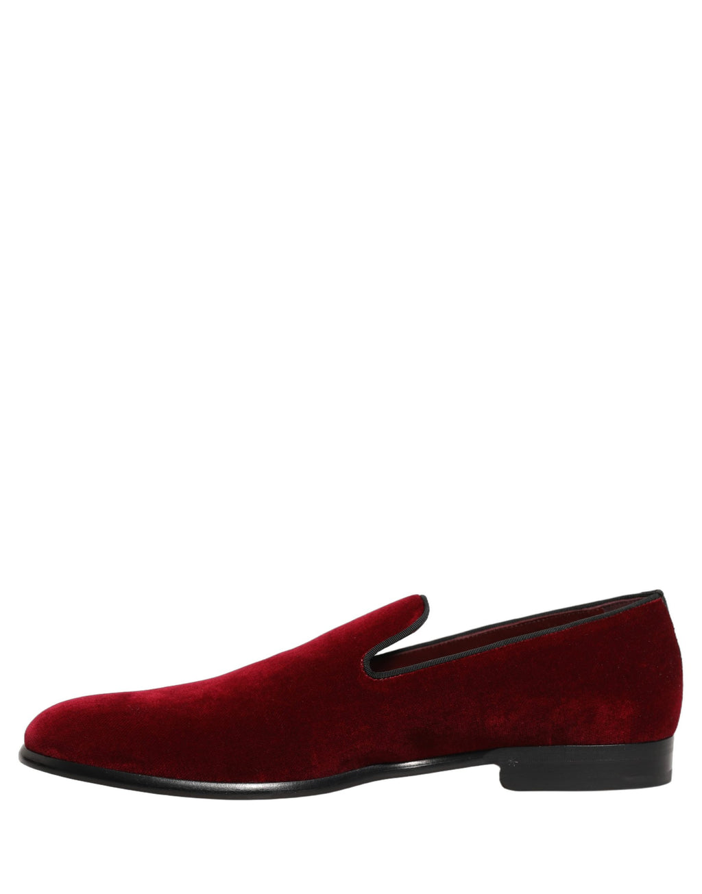 Dolce & Gabbana Bordeauxrote Samt-Slipper für Herren