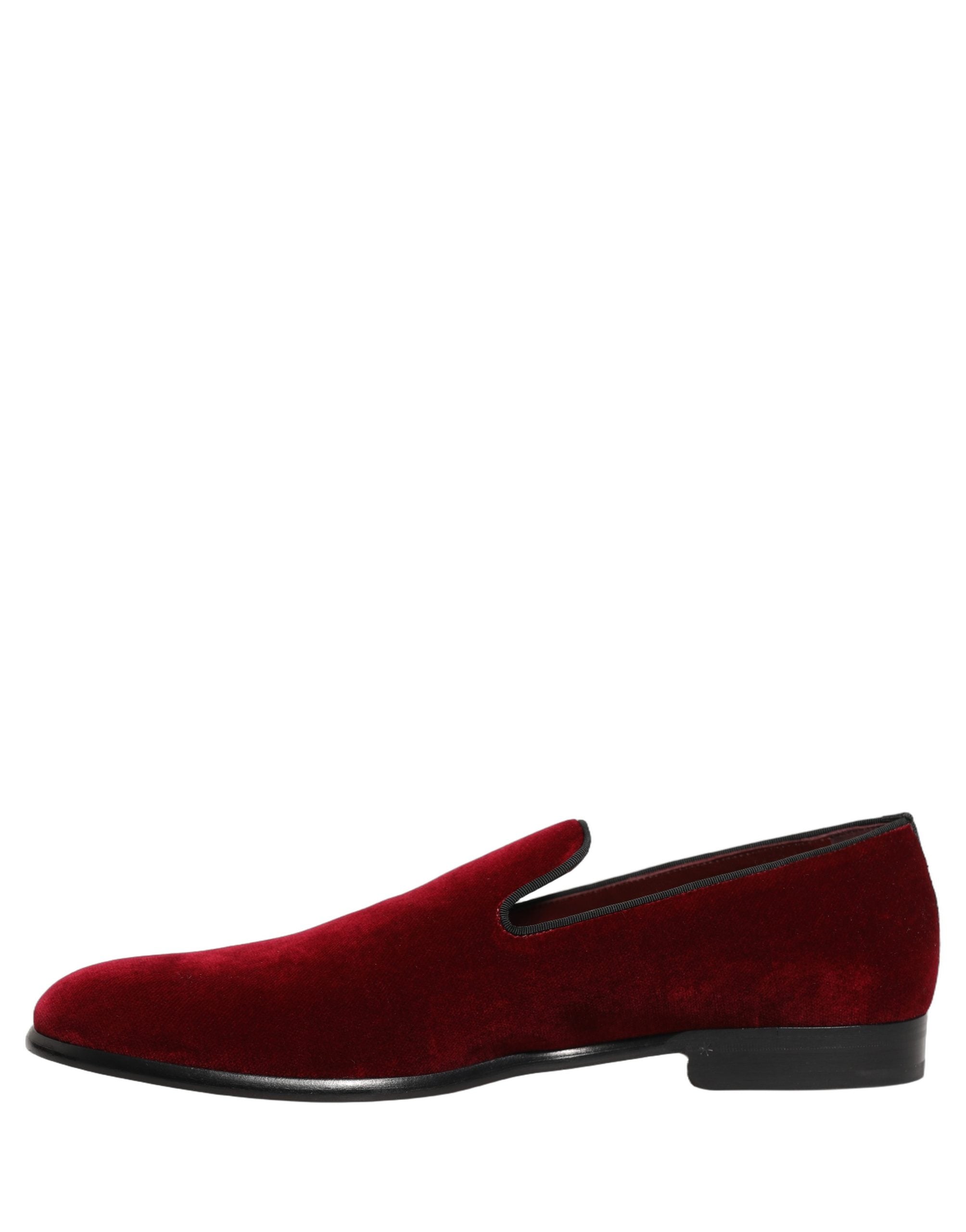 Dolce & Gabbana Bordeauxrote Samt-Slipper für Herren