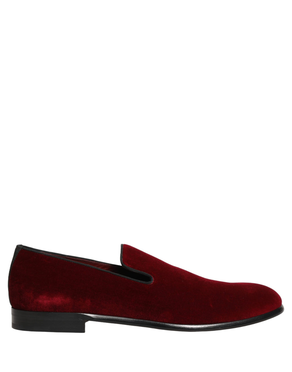 Dolce & Gabbana Bordeauxrote Samt-Slipper für Herren