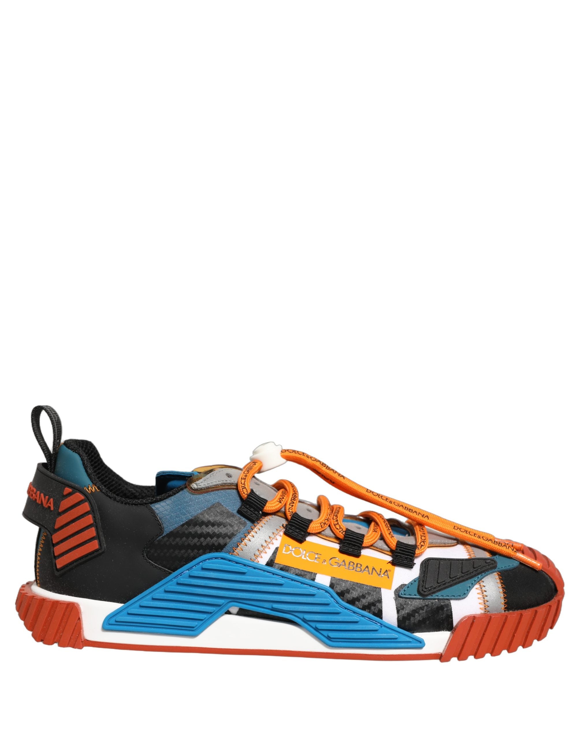 Baskets basses multicolores Dolce & Gabbana NS1 pour hommes, vue de face avec détails colorés et logo sur la semelle.