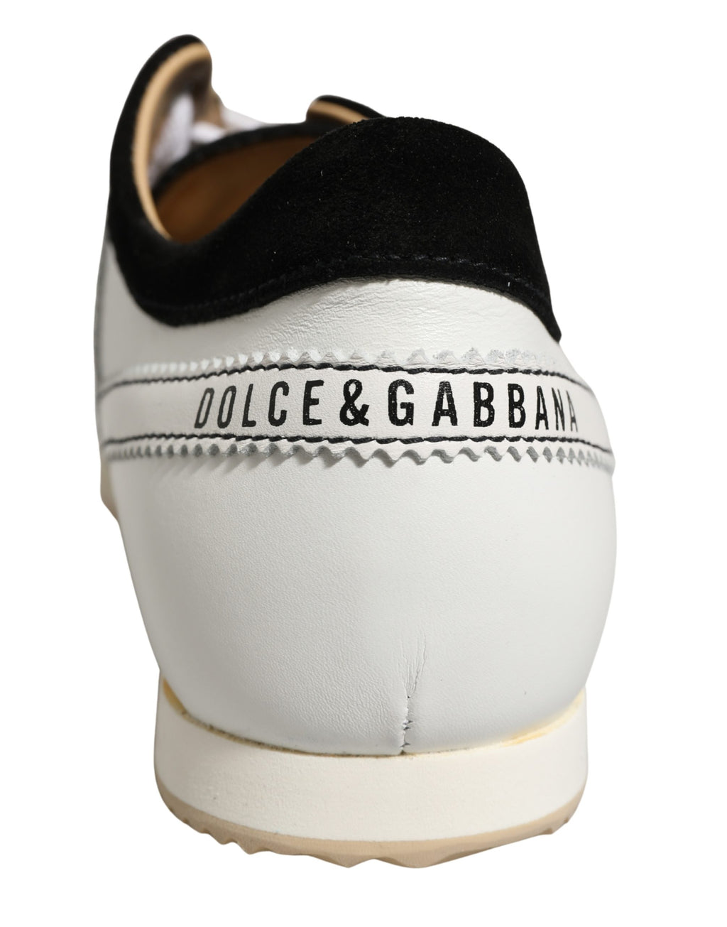 Chaussures basses Dolce & Gabbana en cuir et suède noir et blanc, baskets élégantes pour homme.