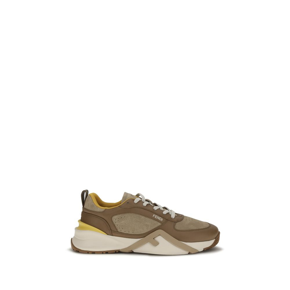 Sneakers Fendi Bos Taurus en cuir de veau multicolore, chaussures athlétiques avec design élégant et détails colorés.