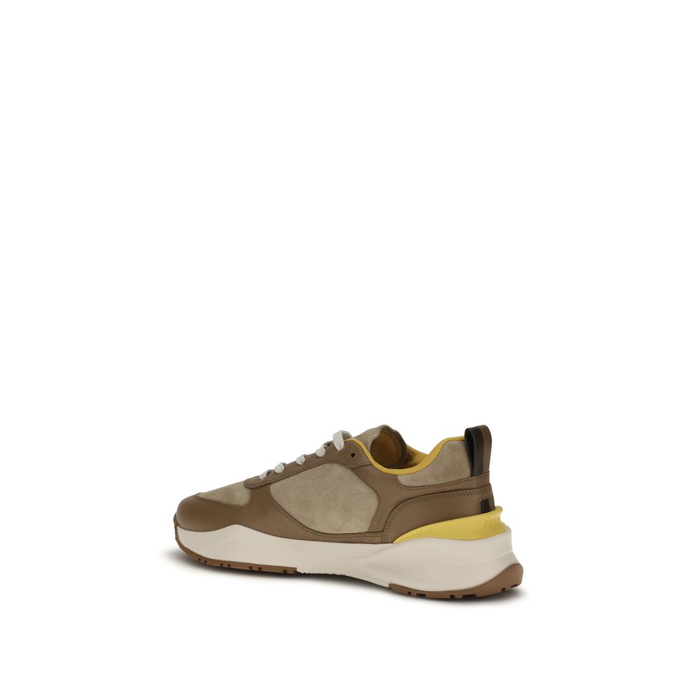 Chaussures de sport Fendi Bos Taurus en cuir de veau multicolore, baskets athlétiques modernes et stylées.