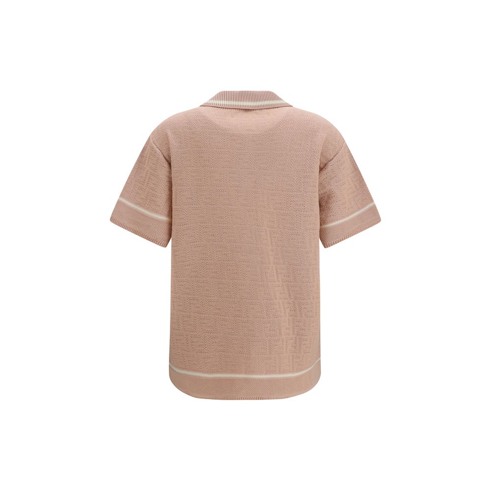 Chemise à manches courtes Fendi en coton multicolore, détails élégants et tissu léger visible sur l'image.