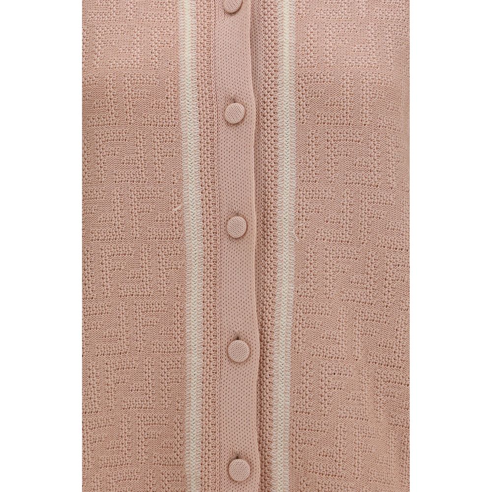 Chemise à manches courtes Fendi en coton multicolore, avec motif élégant et détails raffinés.