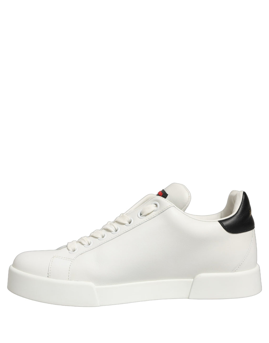 Chaussures Dolce & Gabbana Portofino en cuir blanc patché et nappa, baskets élégantes pour homme ou femme.