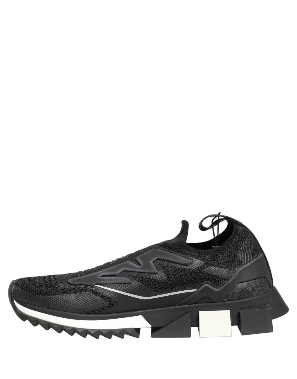 Chaussures sneakers Dolce & Gabbana Sorrento noires et blanches à logo, chaussures slip-on élégantes pour homme.