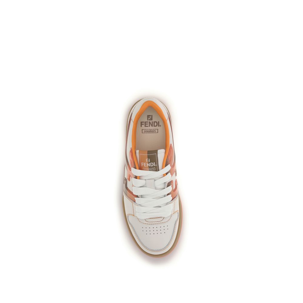 Chaussures de sport Fendi en cuir multicolore, baskets athlétiques avec design coloré et détails modernes.