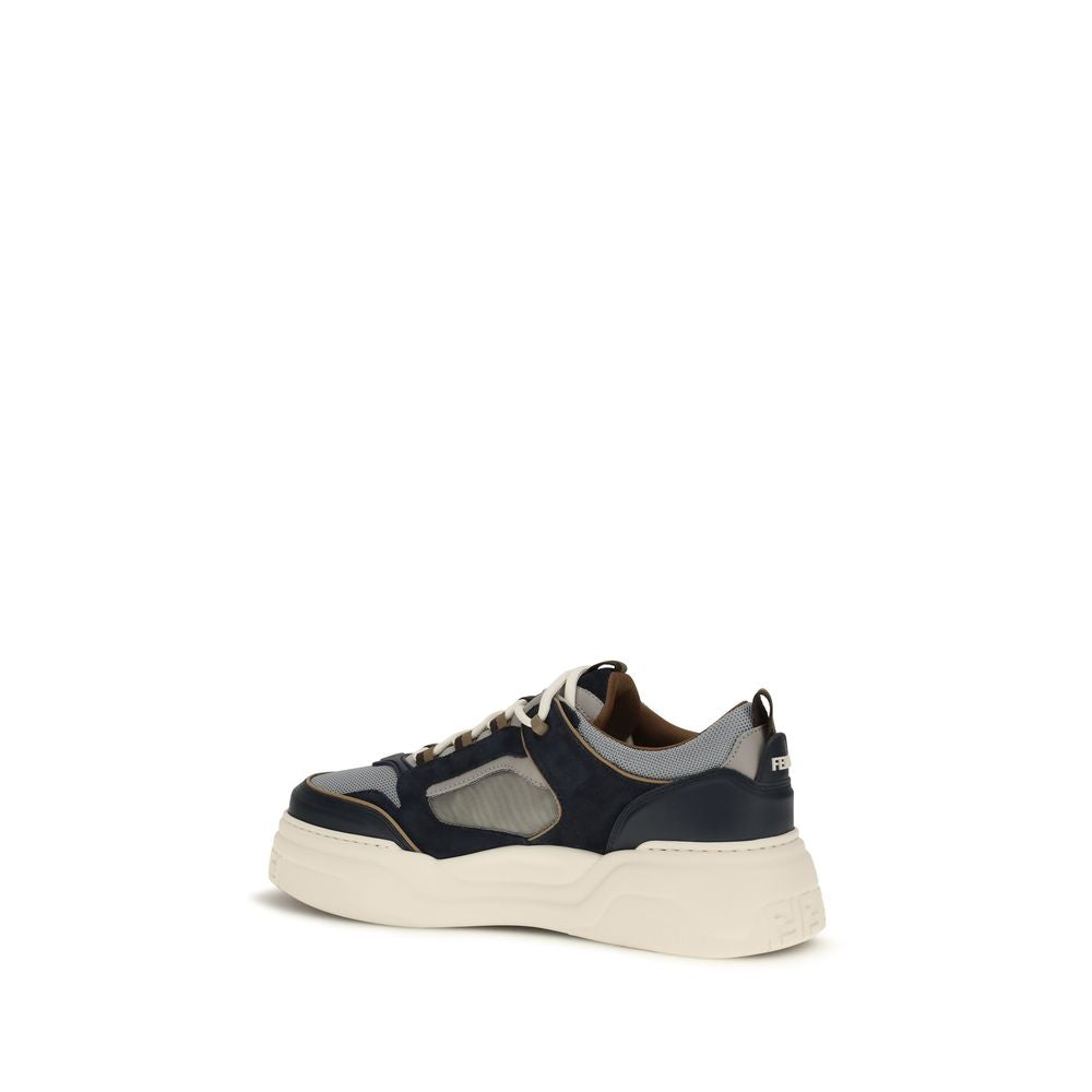 Sneakers Fendi Bos Taurus en cuir de veau multicolore, chaussures de sport élégantes avec détails colorés et design moderne.