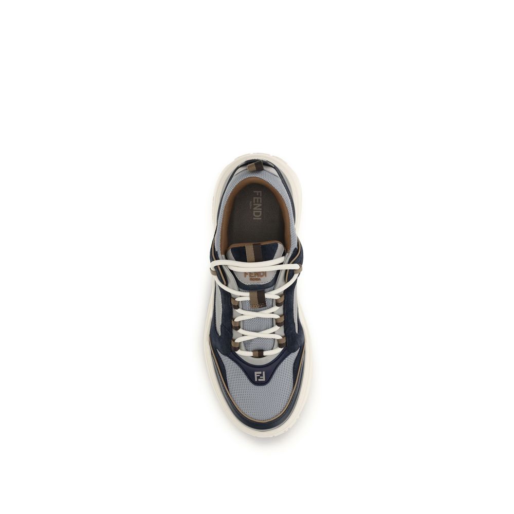 Sneakers Fendi Bos Taurus en cuir de veau multicolore, modèle athlétique avec design élégant et détails colorés.