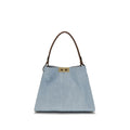 Sac à main Fendi en coton bleu, élégant et tendance, avec détails de luxe visibles sur l'image.