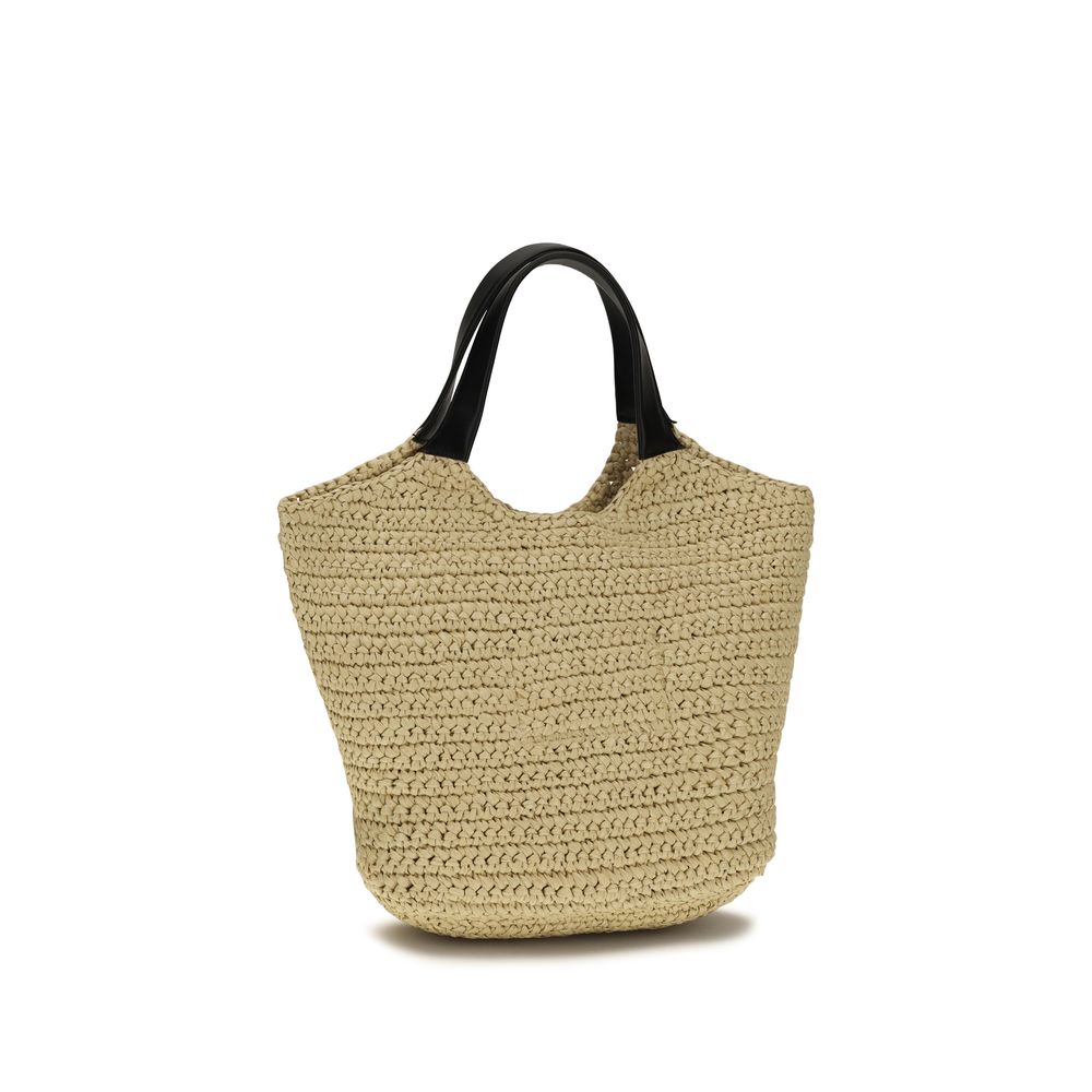 Sac à épaule beige en viscose de Balmain, avec détails élégants et design sophistiqué visible sur l'image.