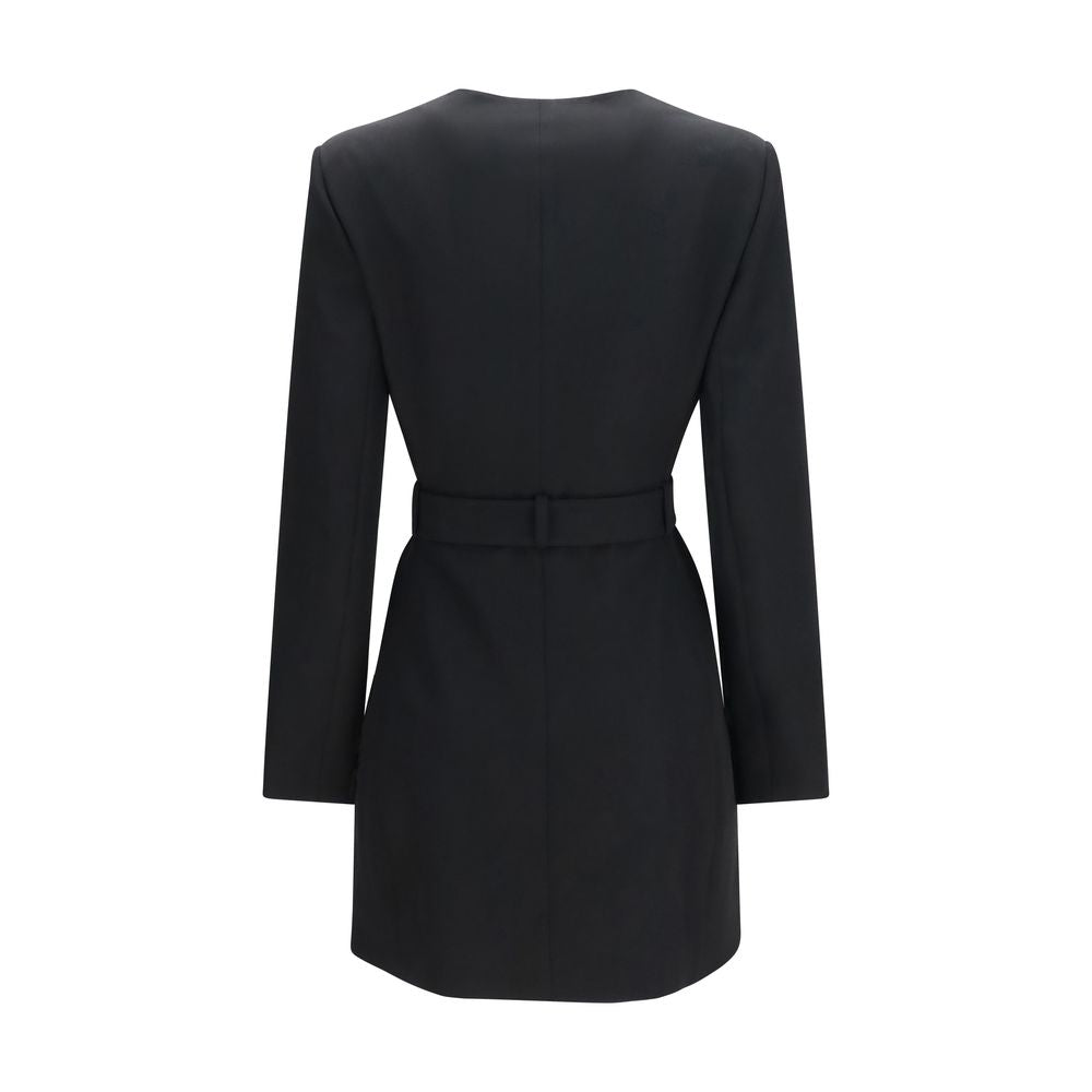 Veste blazer noire en laine Balmain Oves Aries avec coupe élégante et détails sophistiqués, vue de face sur mannequin.