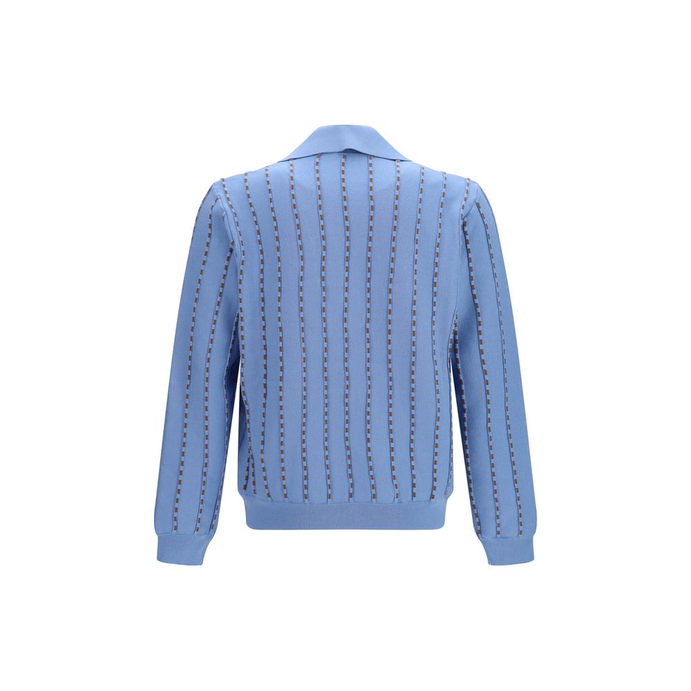Sweat-shirt en coton bleu de Fendi, style décontracté avec logo Fendi visible sur la poitrine.
