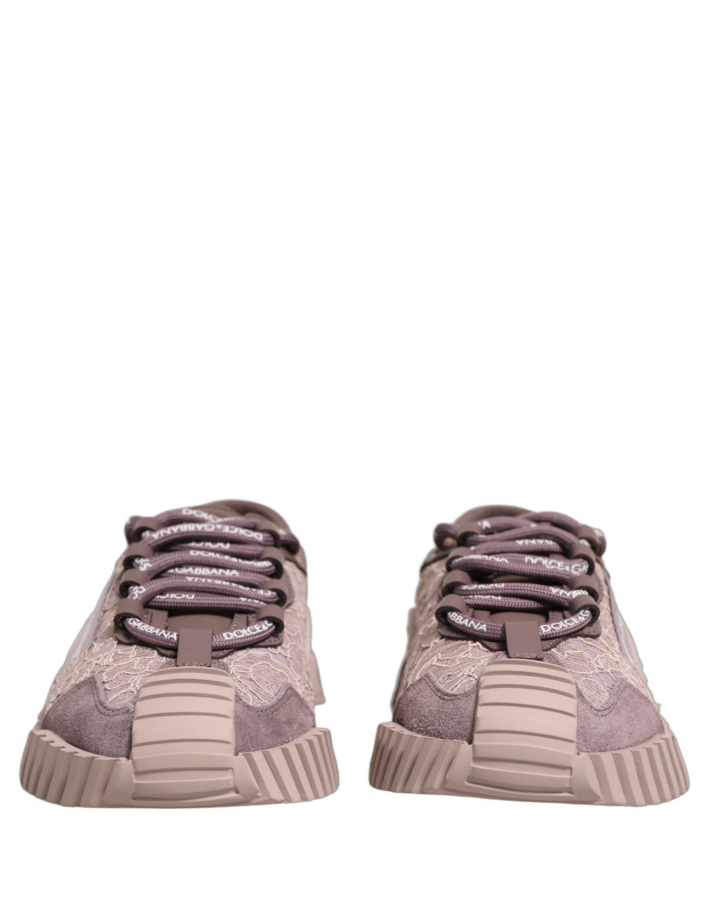 Dolce & Gabbana Pink Lace NS1 Low Top Sneaker Sportschuhe