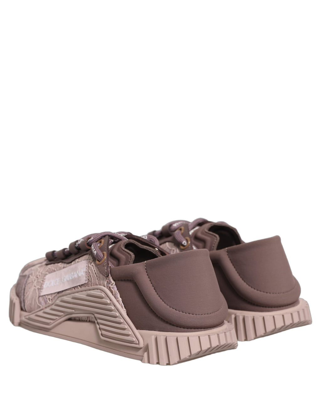 Dolce & Gabbana Pink Lace NS1 Low Top Sneaker Sportschuhe