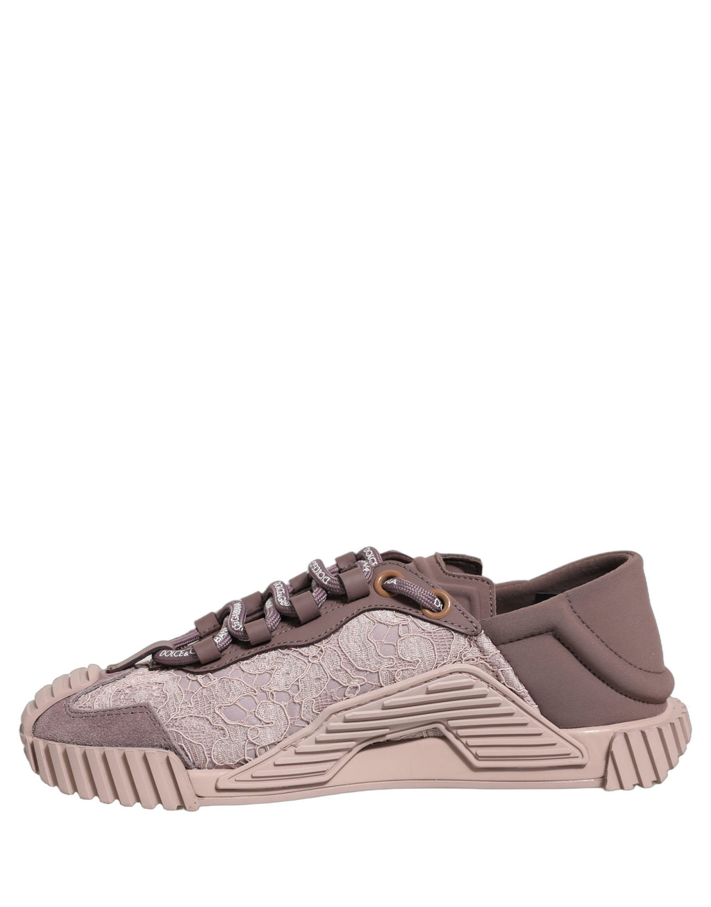Dolce & Gabbana Pink Lace NS1 Low Top Sneaker Sportschuhe