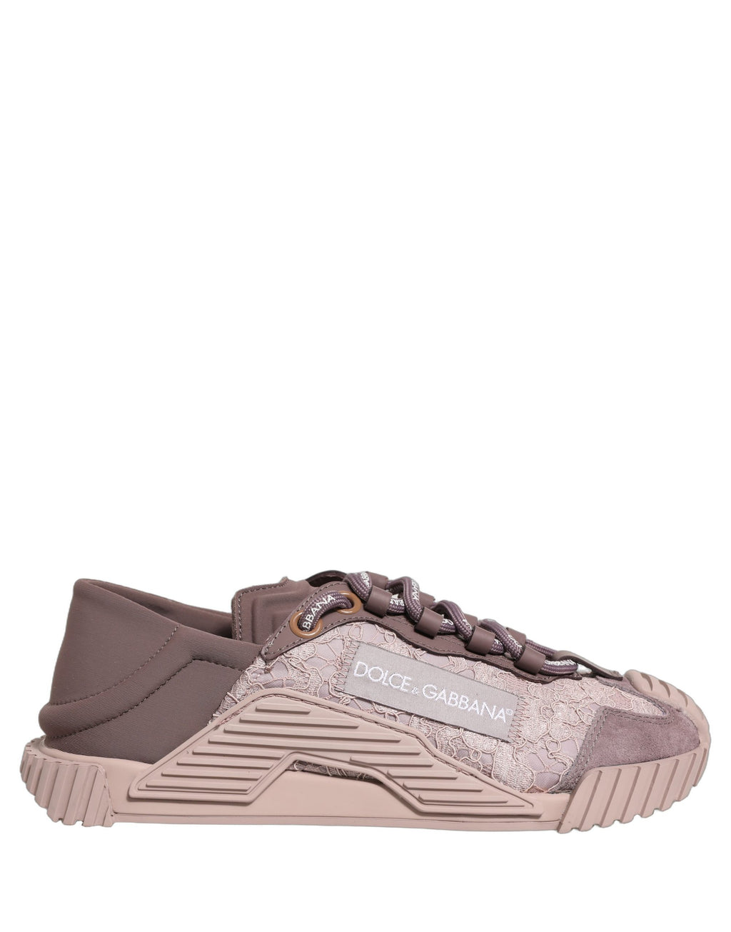 Dolce & Gabbana Pink Lace NS1 Low Top Sneaker Sportschuhe