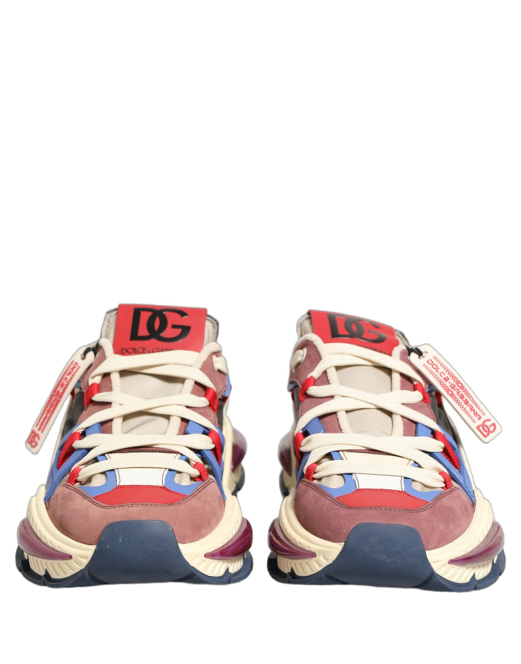 Chaussures sneakers basses Dolce & Gabbana Airmaster multicolores avec détails colorés et design moderne, vues de face.