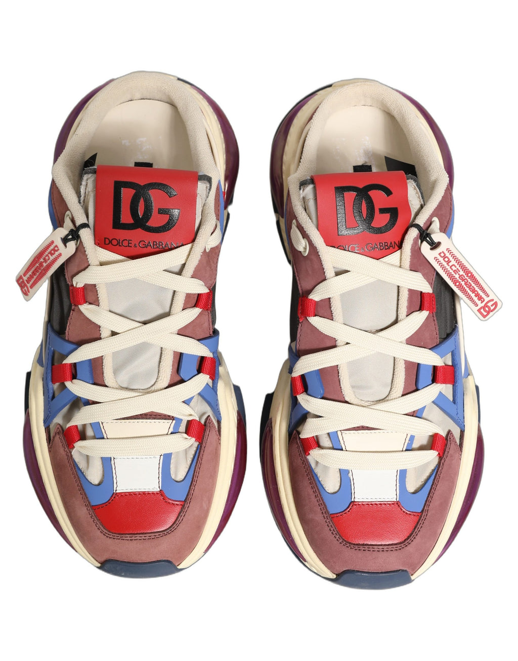 Chaussures sneakers basses Dolce & Gabbana Airmaster multicolores avec design coloré et détails modernes visible sur l'image.