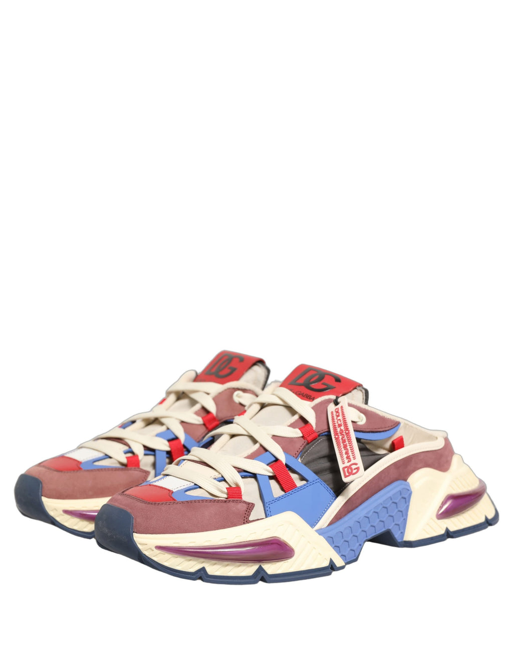 Chaussures sneakers basses Dolce & Gabbana Airmaster multicolores, vue de face, détails colorés et design moderne.