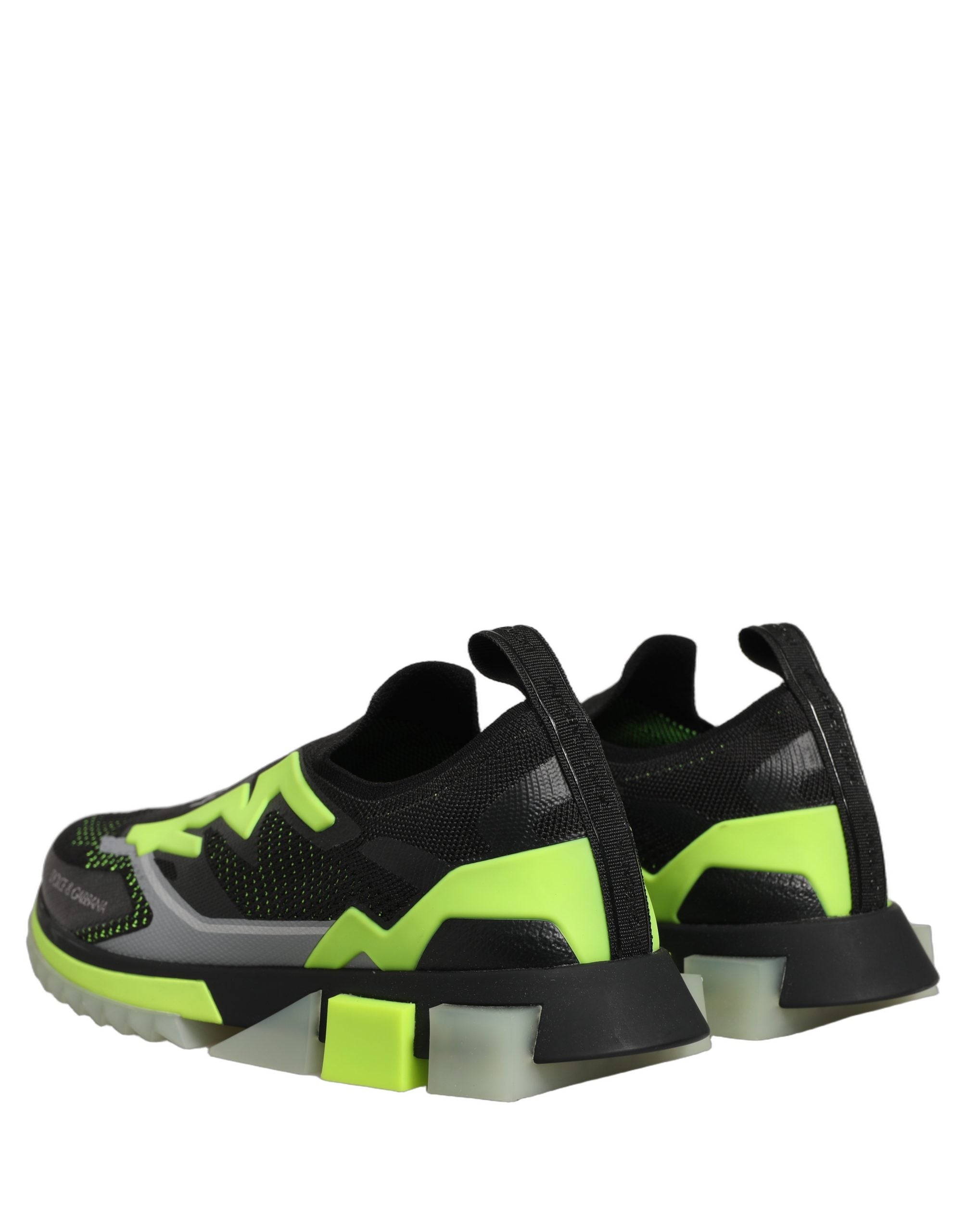 Chaussures sneakers basses Dolce & Gabbana Sorrento noires et vertes, style décontracté et tendance, vue de côté