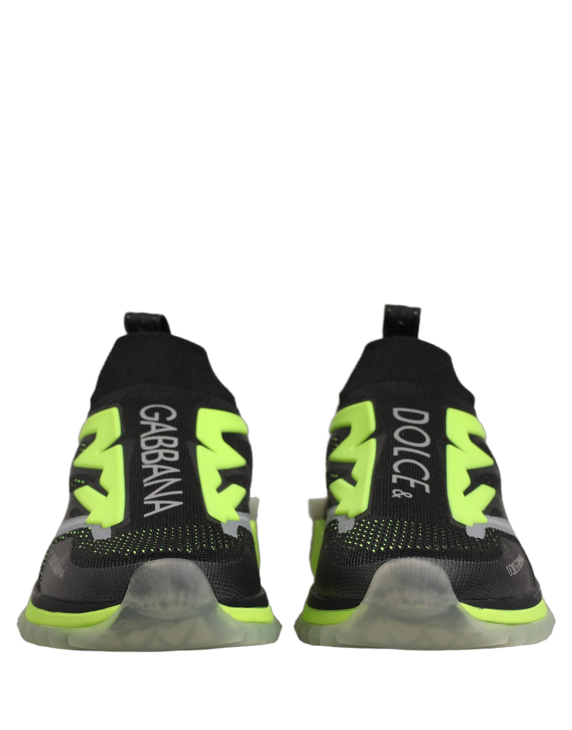 Chaussures basses Dolce & Gabbana Sorrento en noir et vert, baskets basses élégantes pour hommes.