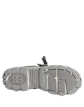 Chaussures sneakers basses gris Dolce & Gabbana Airmaster Panelled pour hommes, vues de face avec détails en cuir et design moderne.