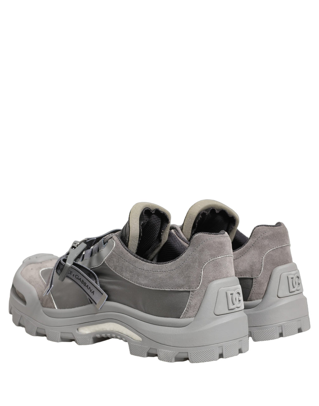 Baskets basses pour hommes Dolce & Gabbana Airmaster gris avec panneaux en toile, vue de face