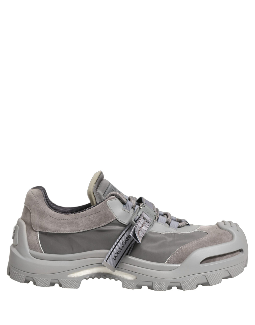Chaussures sneakers basses pour hommes Dolce & Gabbana Airmaster gris à panneaux, style décontracté et moderne.