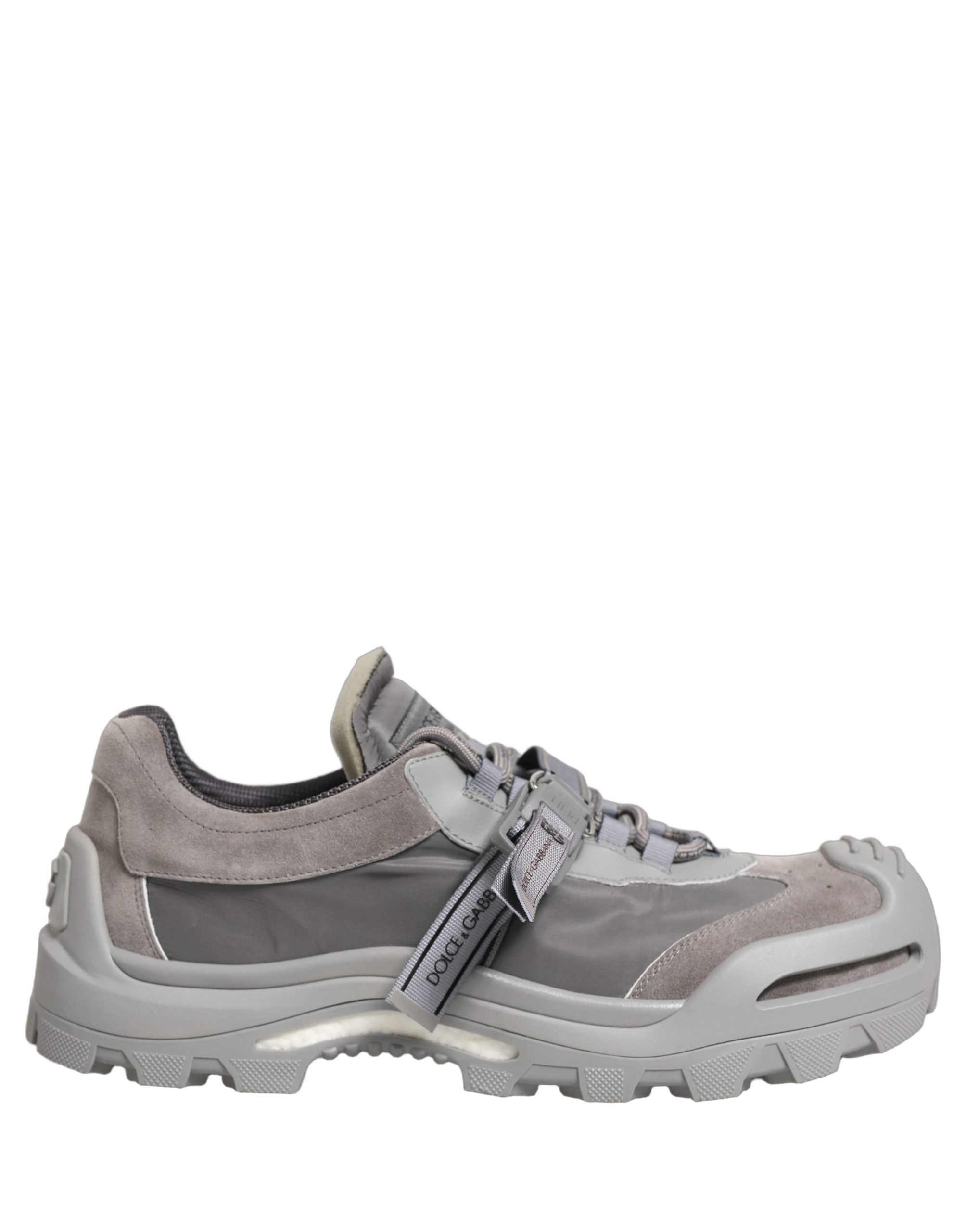 Chaussures sneakers basses pour hommes Dolce & Gabbana Airmaster gris à panneaux, style décontracté et moderne.