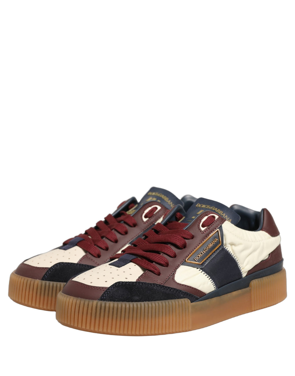 Chaussures sneakers pour hommes Dolce & Gabbana Miami en cuir multicolore à semelle basse.