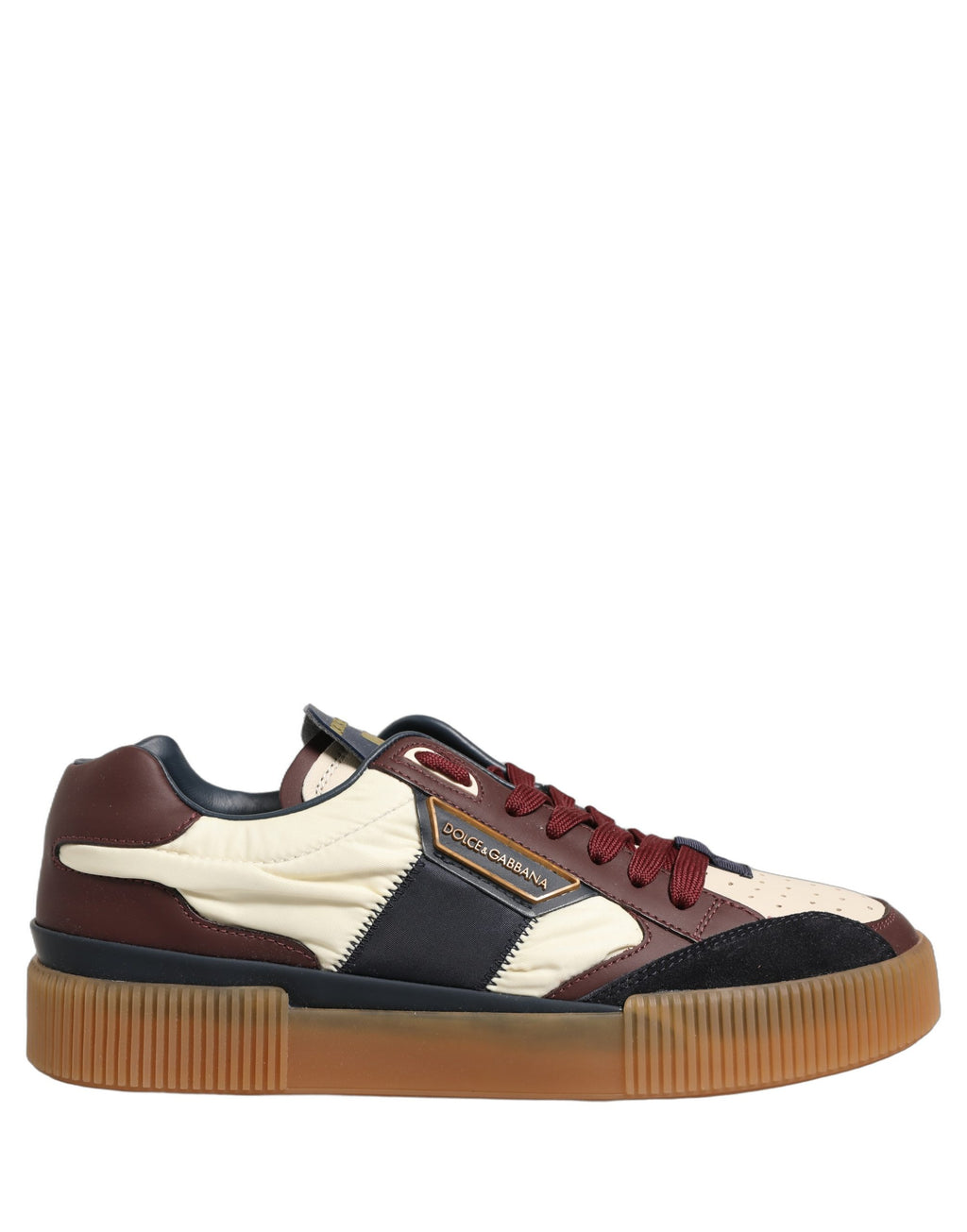 Chaussures sneakers basses pour homme Dolce & Gabbana Miami en cuir multicolore, design élégant et moderne.