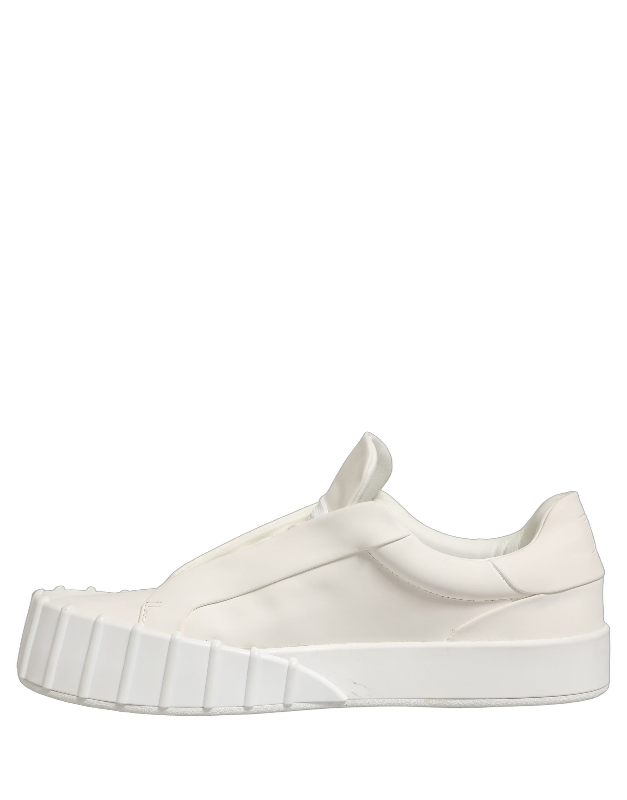 Chaussures Dolce & Gabbana en cuir blanc, baskets basses à lacets élégantes et confortables.